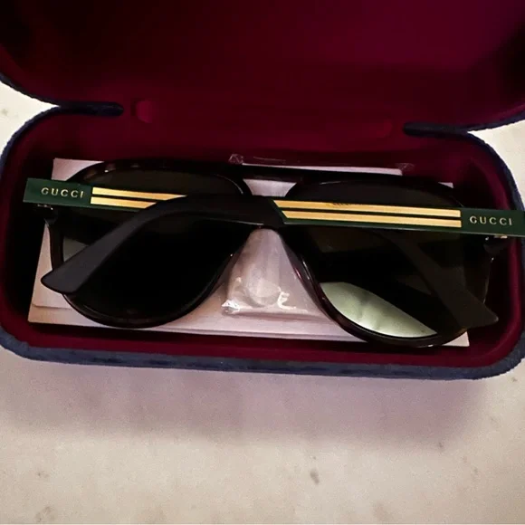 Gucci Tortoise and Green Sunglasses